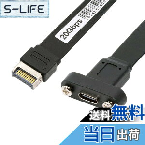 �y���������zNFHK USB 3.2 20�s�� Type-E IDC �t�����g�p�l���w�b�_�[����USB-C Type-C���X�����P�[�u�� 20Gbps �p�l���}�E���g�l�W�t��