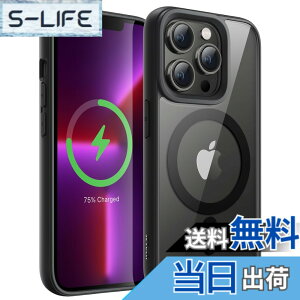 �y���������zJETech iPhone 13 Pro Max 6.7�C���`�p �}�O�l�b�g �P�[�X MagSafe�ɑΉ� �Ռ��z�� �o���p�[�J�o�[ �\���b�h�J���[�}�b�gTPU�t���[�� �����h�~ �N���A�o�b�N (�u���b�N)