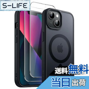 �y���������zJETech 3 in 1 iPhone 13 mini 5.4 �C���`�p �}�O�l�b�g �P�[�X 2�������K���X�t�B�����t�� MagSafe�Ή� �������}�b�g�o�b�N �ϏՌ��X�}�z�J�o�[ (�u���b�N)