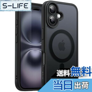 �y���������zJETech iPhone 16 Plus 6.7�C���`�p �}�O�l�b�g �P�[�X MagSafe�ɑΉ� �������̃}�b�g�w�� ���^ �ϏՌ� �J�o�[ (�u���b�N)
