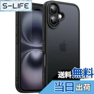 �y���������zJETech iPhone 16 Plus 6.7�C���`�p �}�b�g�P�[�X �ϏՌ����~���^���[�O���[�h�̗����ی� ������̔������w�� �X�}�z�J�o�[ �w��h�~ (�u���b�N)