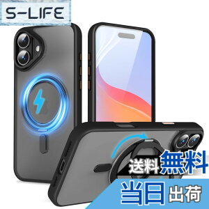 �y���������zQUEASON�yiPhone 16Plus �p MagSafe�Ή� �P�[�X�z360°��]�X�^���h ���C�����X�[�d�Ή� ��phone16plus �p �P�[�X �����O�t�� �ČRMIL�K�i iphone16�v���X �p �X�}�z�P�[�X �������� �����h�~ phon