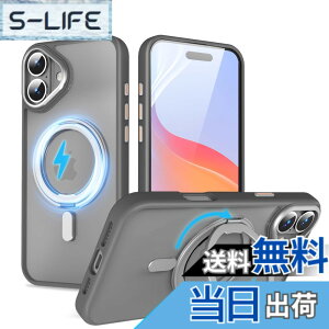 �y���������zQUEASON�yiPhone 16Plus �p MagSafe�Ή� �P�[�X�z360°��]�X�^���h ���C�����X�[�d�Ή� ��phone16plus �p �P�[�X �����O�t�� �ČRMIL�K�i iphone16�v���X �p �X�}�z�P�[�X �������� �����h�~ phon