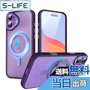 �y���������zQUEASON�yiPhone 16Plus �p MagSafe�Ή� �P�[�X�z360°��]�X�^���h ���C�����X�[�d�Ή� ��phone16plus �p �P�[�X �����O�t�� �ČRMIL�K�i iphone16�v���X �p �X�}�z�P�[�X �������� �����h�~ phon