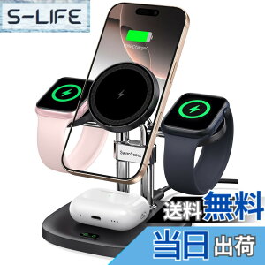 �y���������z4in1 ���C�����X�[�d�� �A�b�v���E�H�b�` �[�d�� 2�䓯�� Apple Watch�p �}�O�Z�[�t�[�d�� �[�d�X�^���h �}�O�l�b�g�� �u�������[�d iPhone 17/16/15/14/13/12�V���[�Y�ɑΉ��AApple Watch�AAir
