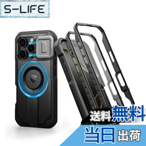 �y���������zDexnor iPhone 16 Pro�p �}�O�l�b�g�P�[�X - �X���C�h���J�����J�o�[&�����\�L�b�N�X�^���h&������ʕی�t�B�����t�� �ϏՌ� �w�r�[�f���[�e�B �P�[�X(�u���b�N)