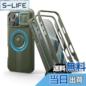 �y���������zDexnor iPhone 16 Pro Max�p �}�O�l�b�g�P�[�X - �X���C�h���J�����J�o�[/�����\�L�b�N�X�^���h���� ������ʕی�t�B�����t�� �ϏՌ� ���݌v(�O���[��)