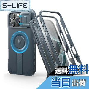 �y���������zDexnor iPhone 16 Pro Max�p �}�O�l�b�g�P�[�X - �X���C�h���J�����J�o�[/�����\�L�b�N�X�^���h���� ������ʕی�t�B�����t�� �ϏՌ� ���݌v(�u���[)