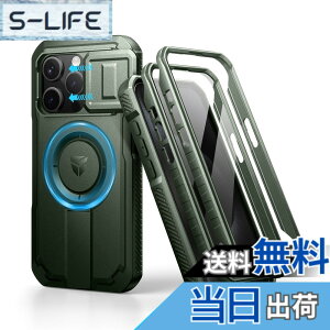 �y���������zDexnor iPhone 15 Pro�p �}�O�l�b�g�P�[�X - �X���C�h���J�����J�o�[�������\�L�b�N�X�^���h��������ʕی�t�B�����t�� �ϏՌ� �w�r�[�f���[�e�B �P�[�X(�O���[��)