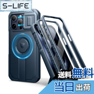 �y���������zDexnor iPhone 15 Pro Max�p �}�O�l�b�g�P�[�X - �X���C�h���J�����J�o�[�������\�L�b�N�X�^���h��������ʕی�t�B�����t�� �ϏՌ� �w�r�[�f���[�e�B �P�[�X(�u���[)