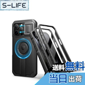 �y���������zDexnor iPhone 15 Pro Max�p �}�O�l�b�g�P�[�X - �X���C�h���J�����J�o�[�������\�L�b�N�X�^���h��������ʕی�t�B�����t�� �ϏՌ� �w�r�[�f���[�e�B �P�[�X(�u���b�N)