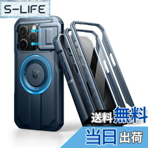 �y���������zDexnor iPhone 15 Pro�p �}�O�l�b�g�P�[�X - �X���C�h���J�����J�o�[�������\�L�b�N�X�^���h��������ʕی�t�B�����t�� �ϏՌ� �w�r�[�f���[�e�B �P�[�X(�u���[)