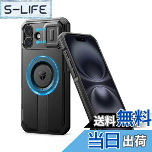 �y���������zDexnor iPhone 16 Plus�p �P�[�X - �X���C�h���J�����J�o�[�������\�L�b�N�X�^���h�t�� �}�O�l�b�g���ϏՌ� �w�r�[�f���[�e�B �v���e�N�e�B�u�J�o�[(�u���b�N)