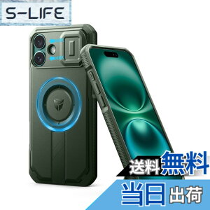 �y���������zDexnor iPhone 16 Plus�p �P�[�X - �X���C�h���J�����J�o�[�������\�L�b�N�X�^���h�t�� �}�O�l�b�g���ϏՌ� �w�r�[�f���[�e�B �v���e�N�e�B�u�J�o�[(�O���[��)