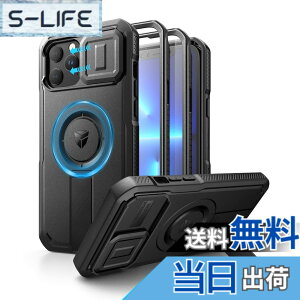 �y���������zDexnor iPhone 12 Pro Max��13 Pro Max�p �}�O�l�b�g�P�[�X - �X���C�h���J�����J�o�[�������\�L�b�N�X�^���h��������ʕی�t�B�����t�� �ϏՌ� �w�r�[�f���[�e�B �P�[�X(�u���b�N)