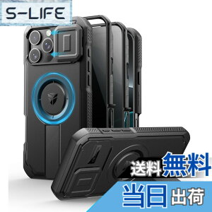 �y���������zDexnor iPhone 16 Pro Max�Ή� �X���C�h���J�����J�o�[�������\�L�b�N�X�^���h���̂������h�~�t�B�����t�� MagSafe�Ή� �ϏՌ��o���p�[�P�[�X�����C�ی�J�o�[ �u���b�N(�u���b�N)