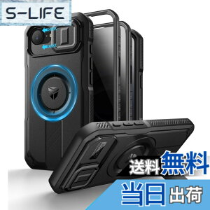�y���������zDexnor iPhone 17e / 16e �p �P�[�X �X���C�h���J�����J�o�[�������\�L�b�N�X�^���h���̂������h�~�t�B�����t�� MagSafe�Ή� �ϏՌ��o���p�[�P�[�X�����C�ی�J�o�[ �u���b�N(�v���C