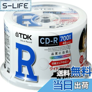 �y���������zTDK �f�[�^�pCD-R 700MB 48�{���Ή� �z���C�g���C�h�v�����^�u�� 50���X�s���h�� CD-R80PWDX50PA �F�F�Ԋ��F