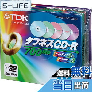 �y���������zTDK �f�[�^�pCD-R 32�{���Ή� 700MB 5�F�J���[�~�b�N�X�f�B�X�N 10���p�b�N CD-R80TX10CCN