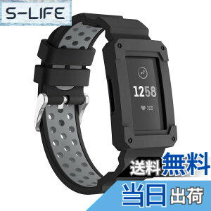 �y���������zGOSETH Fitbit Charge 4/Fitbit Charge 3�p�o���h �P�[�X�t�� ��U�h�~�ی�t���[���t���V���R���X�g���b�v Fitbit Charge 3/SE/Charge 4����уX�y�V�����G�f�B�V�����p (�u���b�N&�O���[) �F�F�u