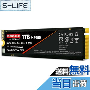�y���������zMonster Storage NVMe SSD PCIe Gen 4x4 PS5�m�F�ς� M.2 Type 2280 ���� SSD 3D TLC �������K�i ���[�J�[5�N �F�F�u���b�N�A�T�C�Y�F1TB