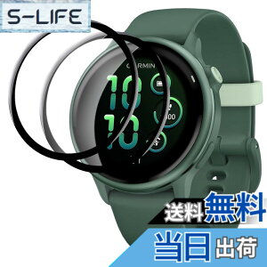 �y���������z�yLAZIRO 2025New�zFor Garmin Vivoactive 6 �t�B����(2������)PET�����f�ނ̗̍p 3D�ȖʃG�b�W�t���J�o�[�t�B���� ���� �S�ʕی� �ώw�� ������ �����ߗ� ��U�h�~���� Garmin Vivoactive 6 �ی�