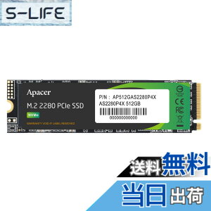 �y���������zApacer �A�y�C�T�[ M.2 SSD �F�F�u���b�N�A�T�C�Y�F512GB