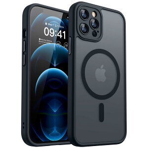 �y���������zCANSHN iPhone �p �P�[�X Magsafe�Ή� �J�������ӕی� ���C�����X�[�d �ϏՌ� �G�A�K�[�h�R�[�i�[ �����h�~ �w��h�~ �F�F�u���b�N�A�T�C�Y�FiPhone 12 Pro �p (6.1 �C���`)