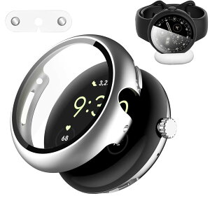 �y���������zAIYYXX For Google Pixel Watch 4 �P�[�X 41mm 45mm 3D���p�G�b�W �����^ PC+�K���X�f�� ��̌^ pixel watch 4 �P�[�X �Ή� �����ߗ� �L�Y�h�~ �w��h�~ �ȒP�Ɏ��t���E�� �S�ʕی� �J�o�[ (41mm,