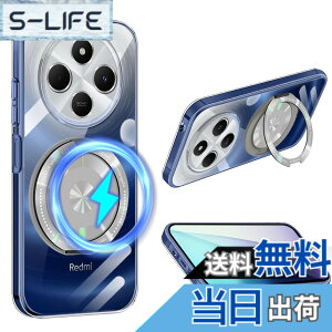 �y���������z�P�[�X �N���A 360°��]�X�^���h MagSafe�Ή� ���C�A���X�[�d�Ή� �ϏՌ� �J�o�[ �y�� ���^ �l�C �X�}�z�P�[�X ���� TPU + PC �ԍڃz���_�[�Ή� �F�F�N���A�A�T�C�Y�FXiaomi Redmi 14C