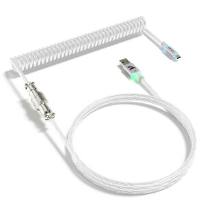 �y���������zATTACK SHARK C01ULTRA �L�[�{�[�h �R�C���P�[�u�� ���E�� �q��R�l�N�^�t�� RGB���C�g���� Type-C USB-A �_�u���X���[�u ���ϋv �����^ ���J�j�J�� �Q�[�~���O ����J�X�^���Ή� �f�X�N�g