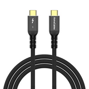 �y���������zAlvin's Cables [Intel�F��] Thunderbolt 5 �P�[�u�� 120Gbps�ш敝�E240W PD�[�d�E16K �����t���b�V�����[�g�Ή� - USB-C to USB-C, Thunderbolt 4/3 & USB4 �݊�, MacBook/Windows/�h�b�N/eGPU�p �T�C�Y�F2 ���[�g