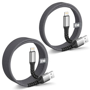 �y���������ziPhone �[�d�P�[�u��1m�yMFi�F�؁z1m 2�{�Z�b�g �}�� ���C�g�j���O�P�[�u�� USB A lightning�P�[�u�� ���ϋv�ґg�i�C���� �A�C�t�H�� �[�d�P�[�u�� �f�[�^�]�� �_� iPhone 14 /14 Plus /13/1