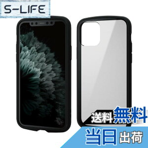 �y���������z�G���R�� iPhone 11 �P�[�X �ϏՌ�x�t���[�� TOUGH SLIM LITE [�w�ʃN���A�^�C�v] �u���b�N �F�F�u���b�N�A�T�C�Y�FiPhone 11 Pro