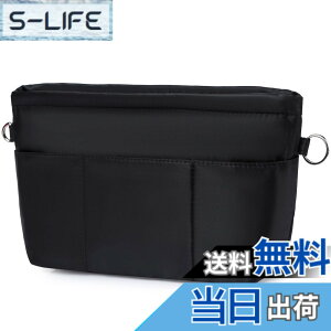�y���������z[VANCORE] �o�b�O�C���o�b�O ���� �y�� Bag in Bag �g�[�g�p �o�b�O�̒� ���� ���� �J�o���̒� �d�؂� �ʋ� ���s ���b�h M �F�F�u���b�N�A�T�C�Y�FM-26.5cm x 18.5cm x 9.0cm