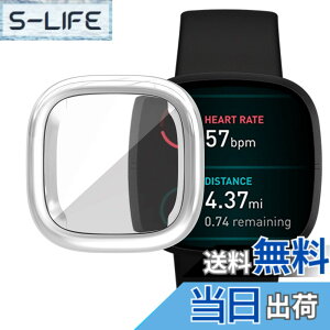 �y���������zFitbit Versa 3 �P�[�X Fitbit Sense �\�t�g�P�[�X�yELMK�z�S�ʕی� �ϏՌ� �_�炩�� ���b�L �E���ȒP TPU �E�I�b�` �ی�P�[�X �����^ �J�o�[ �F�F�V���o�[�A�T�C�Y�FFitbit Versa 3/Sense