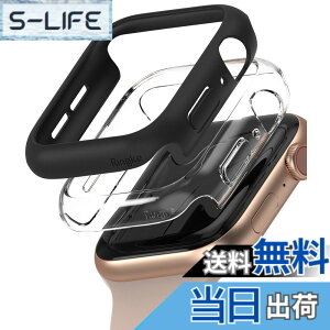 �y���������zJP - Ringke Apple Watch Series 6 / 5 / 4 / SE 40, 44mm Slim �F�FClear & Matte Black (2P)�A�T�C�Y�F[6 / 5 / 4 / SE 44mm]