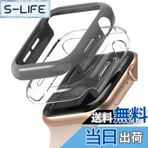 �y���������zJP - Ringke Apple Watch Series 6 / 5 / 4 / SE 40, 44mm Slim �F�FClear & Dark Gray (2P)�A�T�C�Y�F[6 / 5 / 4 / SE 44mm]