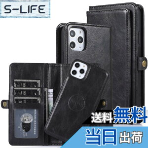 �y���������zfor iPhone 11 Many Card Slots 2in1 Detachable Wallet Case �F�F�u���b�N�A�T�C�Y�FiPhone 11 Pro