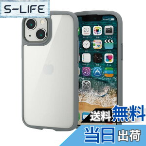 �y���������z�G���R�� iPhone 11 �P�[�X �ϏՌ�x�t���[�� TOUGH SLIM LITE [�w�ʃN���A�^�C�v] �u���b�N �F�F�O���[�A�T�C�Y�FiPhone 13 mini
