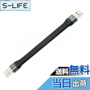 �y���������zCablecc USB-C Extension Cable Flat Slim FPC Data Cable for Laptop & Phone 13cm �F�FBlack Type A Male to Male 10Gbps
