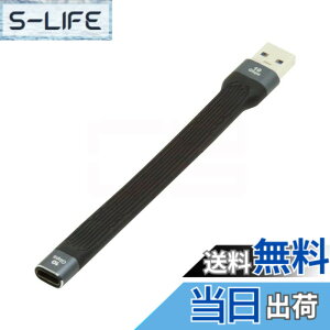�y���������zCablecc USB-C Extension Cable Flat Slim FPC Data Cable for Laptop & Phone 13cm �F�FBlack Type C Female to Type A Male 10Gbps