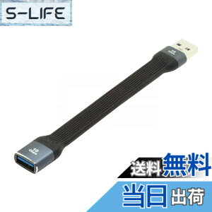 �y���������zCablecc USB-C Extension Cable Flat Slim FPC Data Cable for Laptop & Phone 13cm �F�FBlack Type A Male to Female 10Gbps