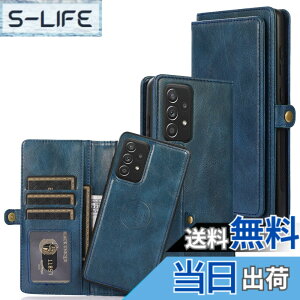 �y���������zfor Galaxy S22 Many Card Slots 2in1 Detachable Wallet Case �F�F�u���[�A�T�C�Y�FGalaxy A52 5G