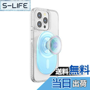 �y���������zPopSockets Japan - �|�b�v�\�P�b�c �W���p�� PopGrio MagSafe Opal Blue �I�p�[�� �u���[ MagSafe �|�b�v�O���b�v �X�}�z�O���b�v&�X�^���h �F�FBlue Opalescent