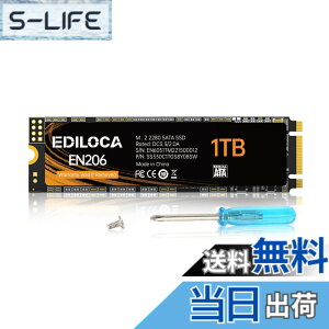 �y���������zEDILOCA EN206 SSD M.2 2280 SATA III 6Gbps �����^SSD �T�C�Y�F1TB