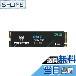 �y���������zAcer Predator M.2 SSD GM7 NVMe1.4 2280 PCIe Gen4x4 ������(�ő�ǂݎ��F7400MB/s�A�ő发�����݁F6500MB/s) ����SSD ���ϋv 3D NAND TLC PS5/PS5 Pro����m�F�ς� ���[�J�[5�N �T�C�Y�F1TB