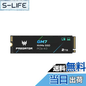 �y���������zAcer Predator M.2 SSD GM7 NVMe1.4 2280 PCIe Gen4x4 ������(�ő�ǂݎ��F7400MB/s�A�ő发�����݁F6500MB/s) ����SSD ���ϋv 3D NAND TLC PS5/PS5 Pro����m�F�ς� ���[�J�[5�N �T�C�Y�F2TB