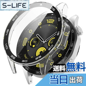 �y���������zBUITFOU HUAWEI WATCH GT 4 �J�o�[ �P�[�X �����^ PC+�K���X�f�� ��̌^ �S�ʕی� �����ȒP �ϏՌ� �����ߗ� �w��h�~ ���h�~�i�u���b�N�j �F�F�N���A