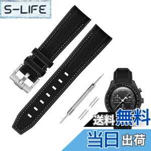 �y���������z[Jumpsunfun] 20mm ���v�o���h for Omega X Swatch Speedmaster MoonSwatch �I���K�ƃX�E�H�b�`�p�V���R���x���g Quick Release �����H��t�� �F�F�u���b�N�E�z���C�g�X�e�b�`